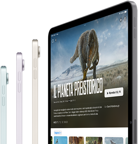 Un iPad Air che mostra un video in streaming su una connessione wireless ultraveloce