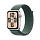 Apple Watch SE 2024 GPS Cassa in Alluminio Galassia con Cinturino Sport Loop Verde Lago - 44mm