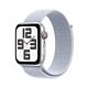 Apple Watch SE 2024 GPS + Cellular Cassa in Alluminio Argento con Cinturino Sport Loop Blu Tempesta - 44mm