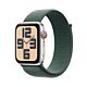 Apple Watch SE 2024 GPS + Cellular Cassa in Alluminio Galassia con Cinturino Sport Loop Verde Lago - 44mm